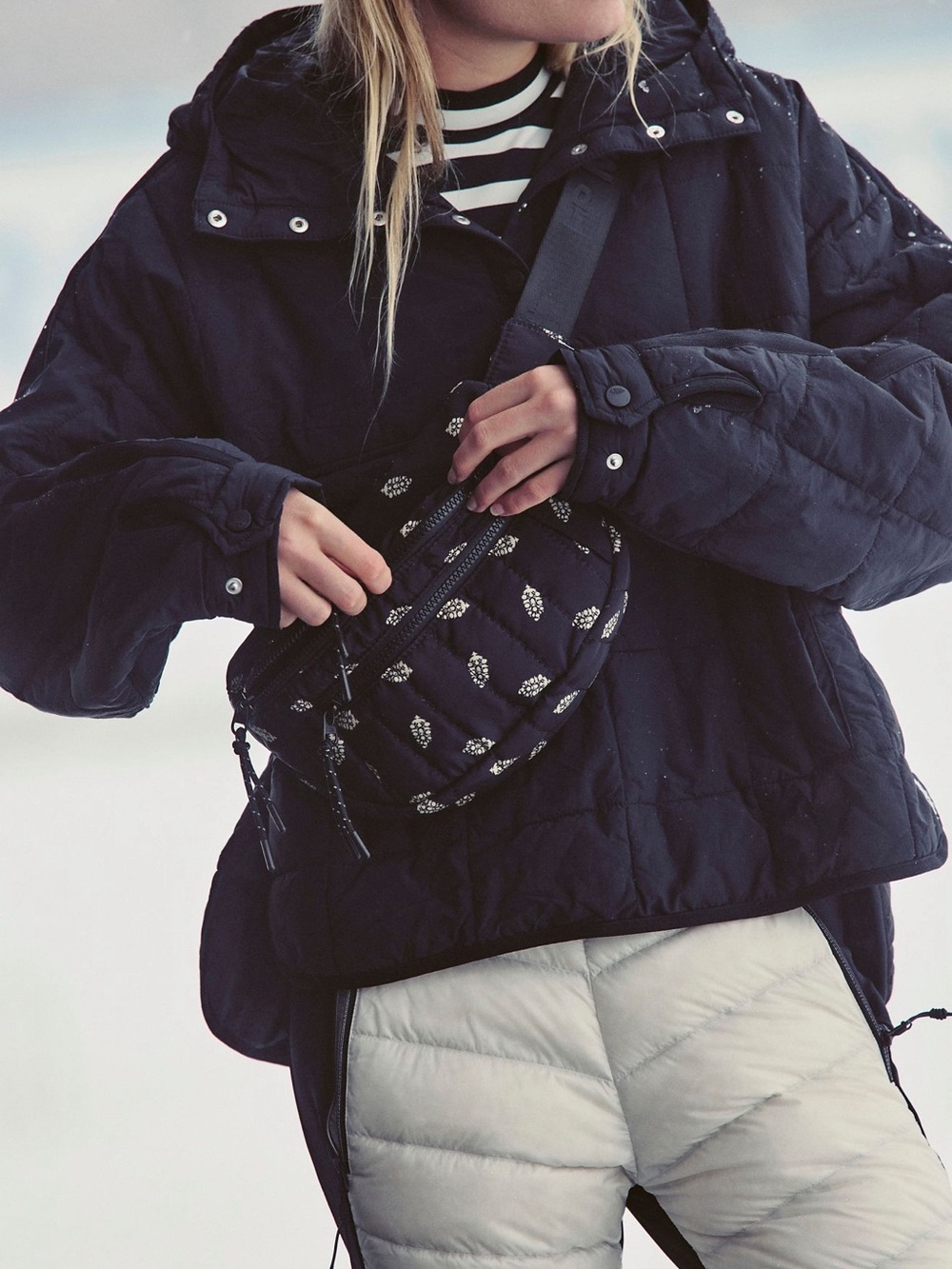 NEW! Free People Movement animal print quilted sling belt bag; sci fi leopard - Picture 12 of 16